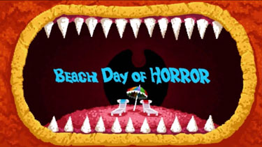 Beach Day of Horror Cartoon Picture
