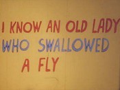 I Know An Old Lady Who Swallowed A Fly Picture To Cartoon