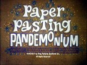 Paper Pasting Pandemonium Cartoon Picture