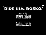 Ride Him, Bosko! Picture To Cartoon